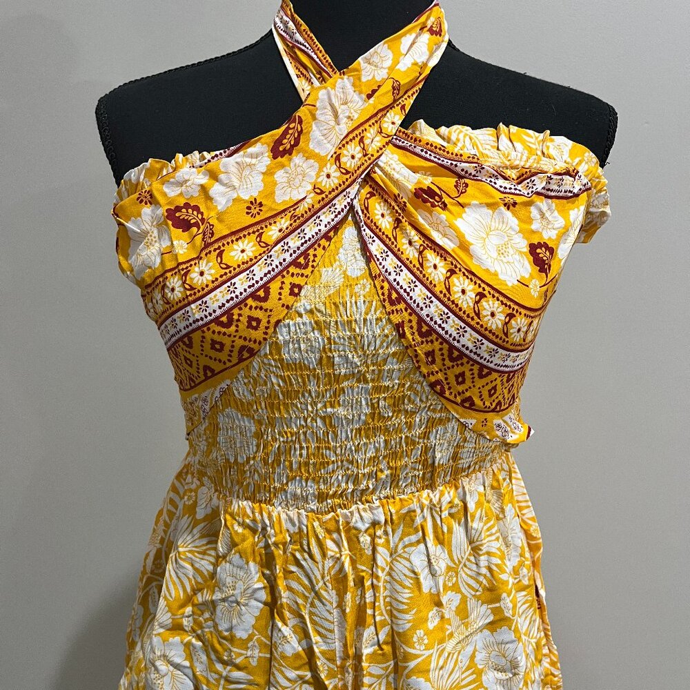 SUNSHINE Multi-Way Summer ROMPER -  Yellow Floral - Size Small
